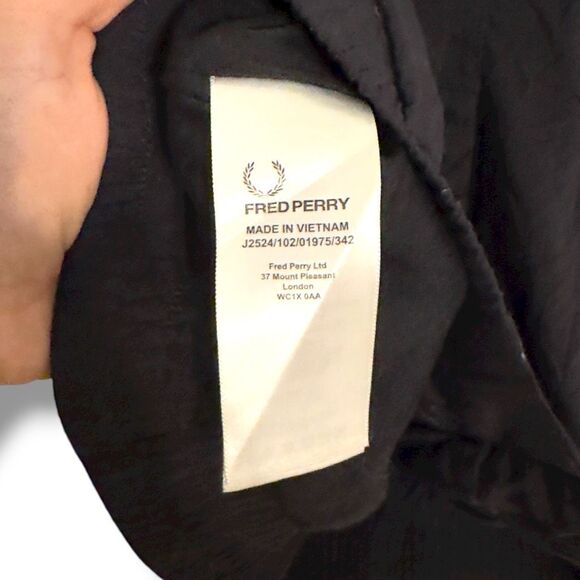 Fred Perry Black Nylon Performance Full-Zip Track Jacket Sz M - Picture 3 of 4